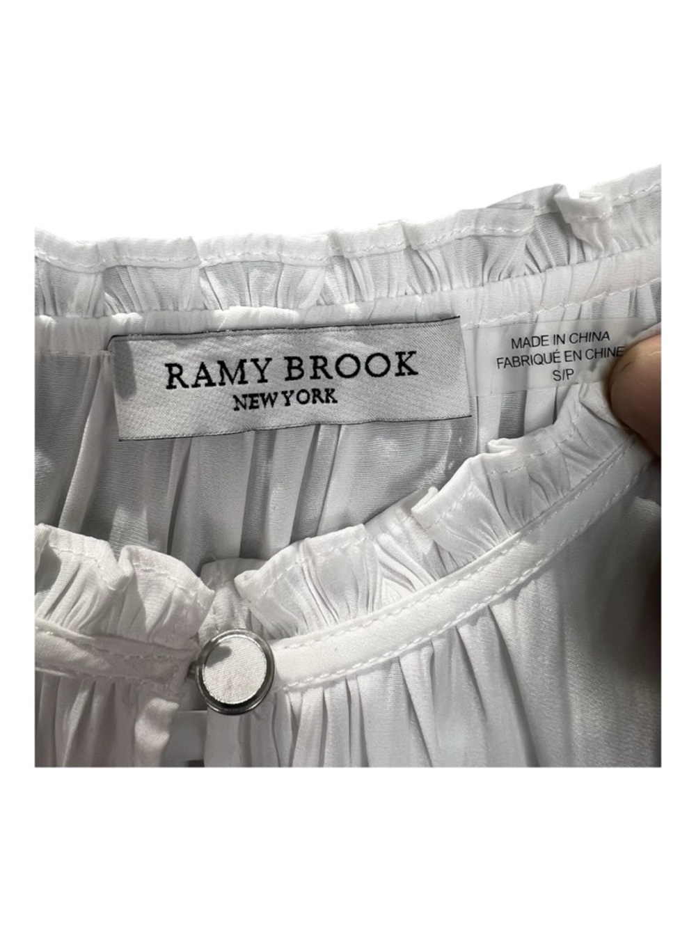 Ramy Brook Cream Ruffled Relaxed Blouse - Picture 9 of 15